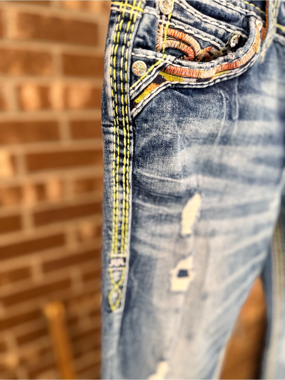 Rock Revival Burma Bootcut  Distressed Women’s Jeans  Size 30x31 Designed in USA